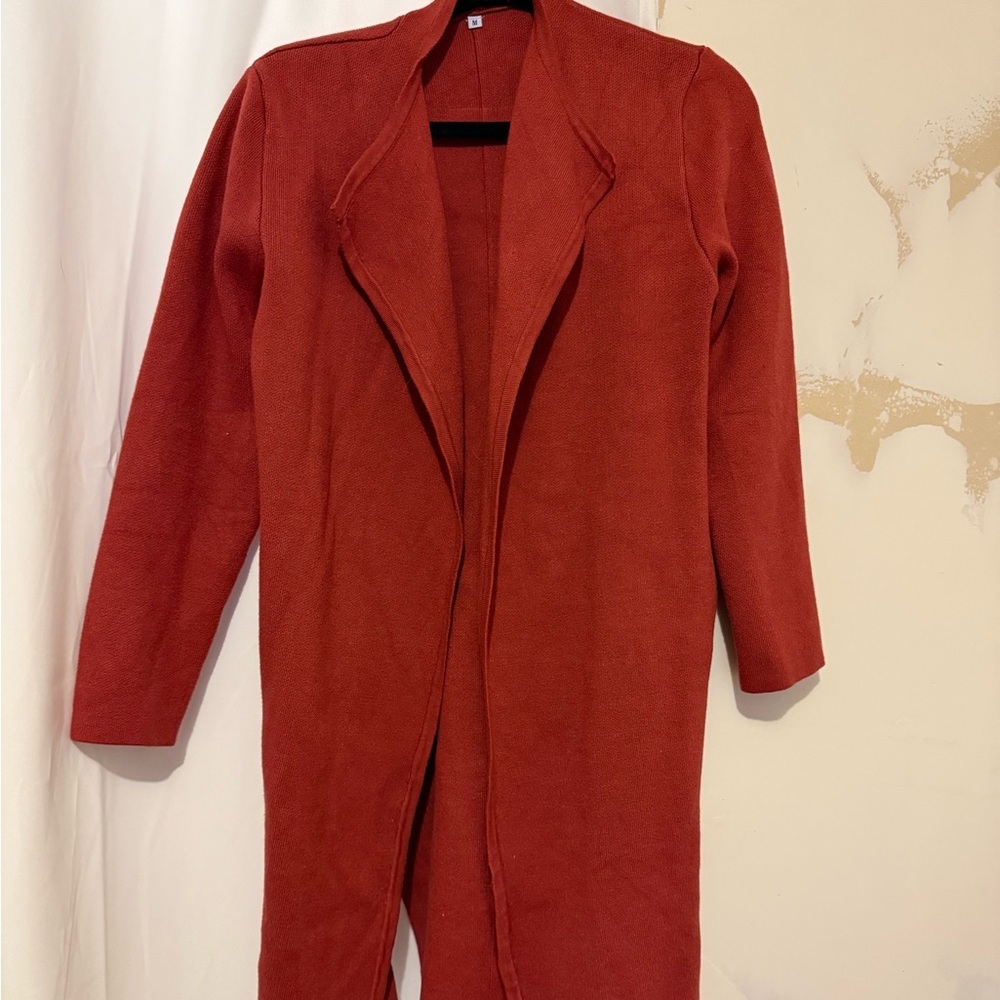 Stylish Rust Open Front Cardigan